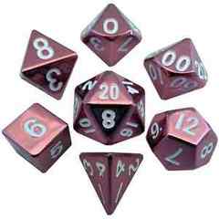 Metallic Dice 16mm Poly Pink 7ct Set